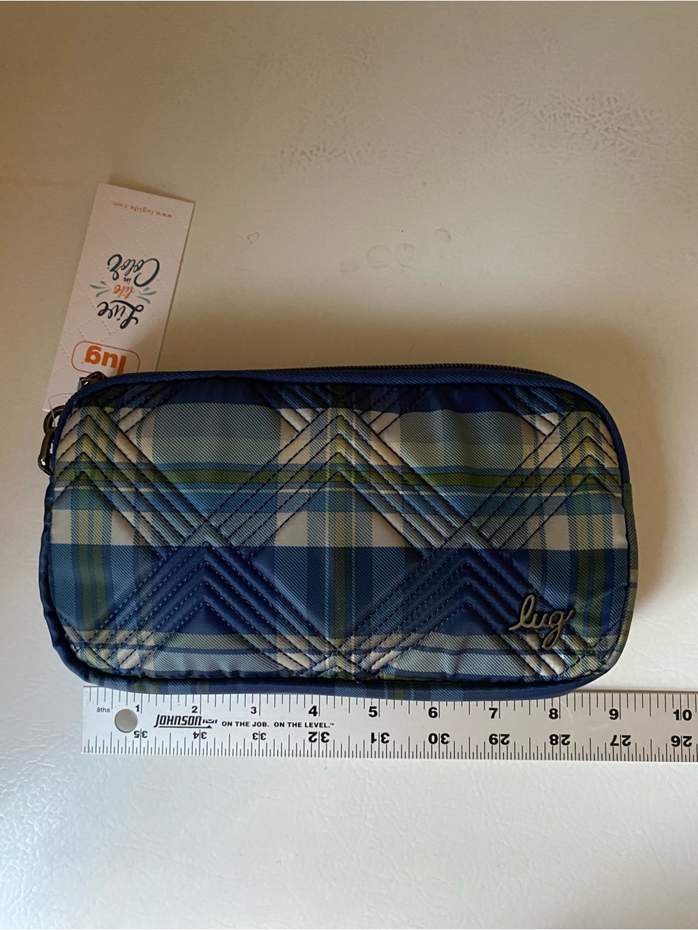 Lug Coupe XL Crossbody Bag Tempo Plaid Blue New - Picture 15 of 15